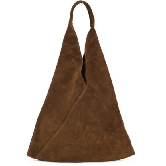 New! Cheval Firenze Italian Suede Hobo Slouch Bag in Chestnut Brown - Picture 1 of 6